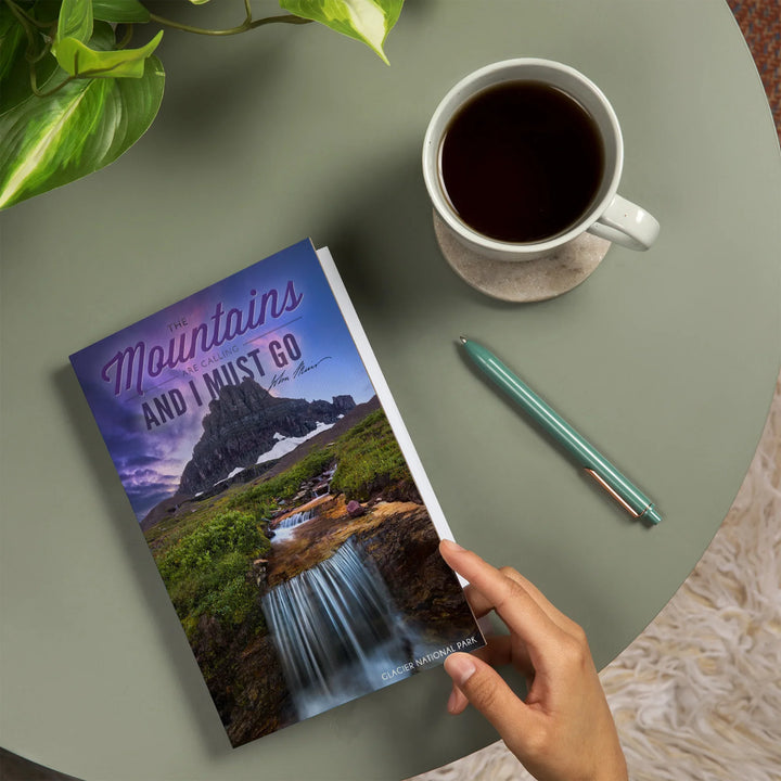 Lined 6x9 Journal, Glacier National Park, Montana, The Mountains are Calling, Lay Flat, 193 Pages, FSC paper