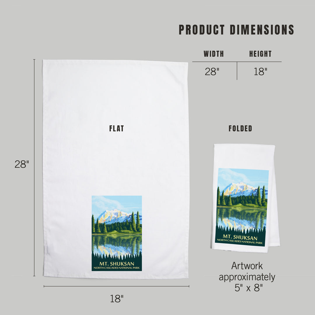 North Cascades National Park, Washington, Mt Shuksan, Organic Cotton Kitchen Tea Towels