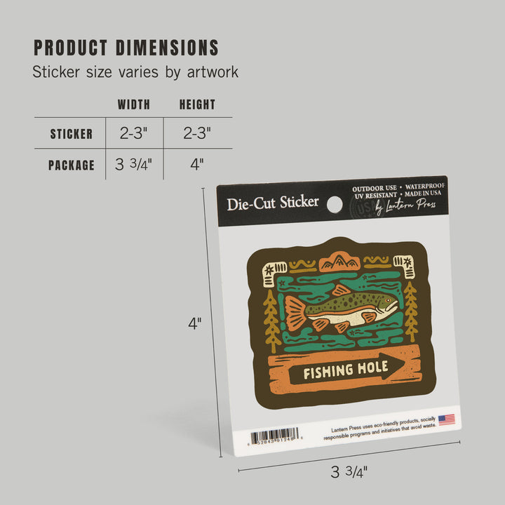 Boho Colorblock, Trout Fishing, Vinyl Sticker