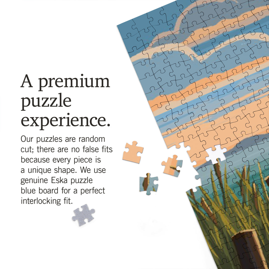 Ocean City, New Jersey, Painterly, Sand Soul Sun, Beach Path, 1000 Piece Jigsaw Puzzle