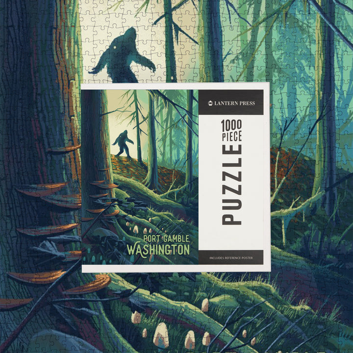 Port Gamble, Washington, Get Outside Series, Wanderer, Bigfoot in Forest, Jigsaw Puzzle