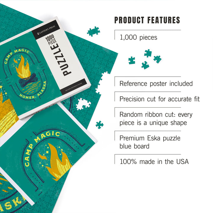 Homer, Alaska, Lake Life Series, Camp Magic,, 1000 Piece Jigsaw Puzzle