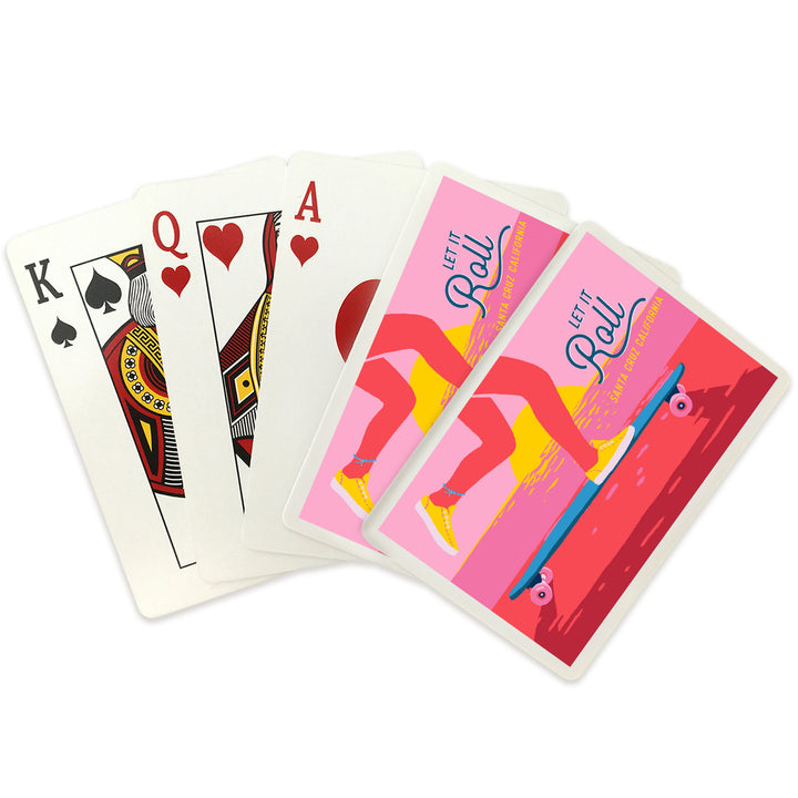 Playing Cards, Santa Cruz, California, Life's a Ride Collection, Skateboarding, Let It Roll, 52 Card Deck with Jokers in Box, Unique Art