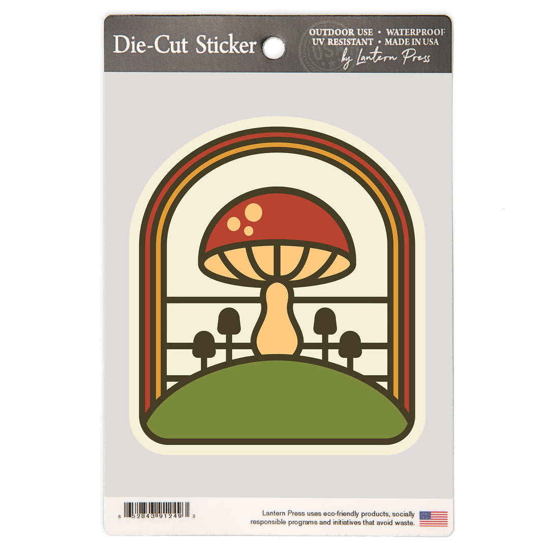 Simple, Mushrooms, Vinyl Sticker