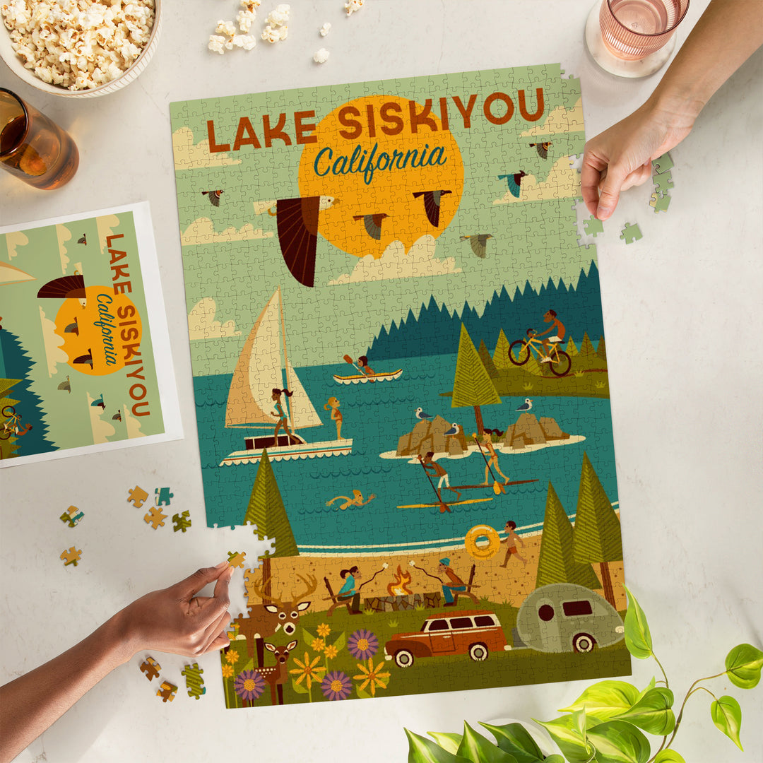 Lake Siskiyou, California, Lake Geometric, Jigsaw Puzzle