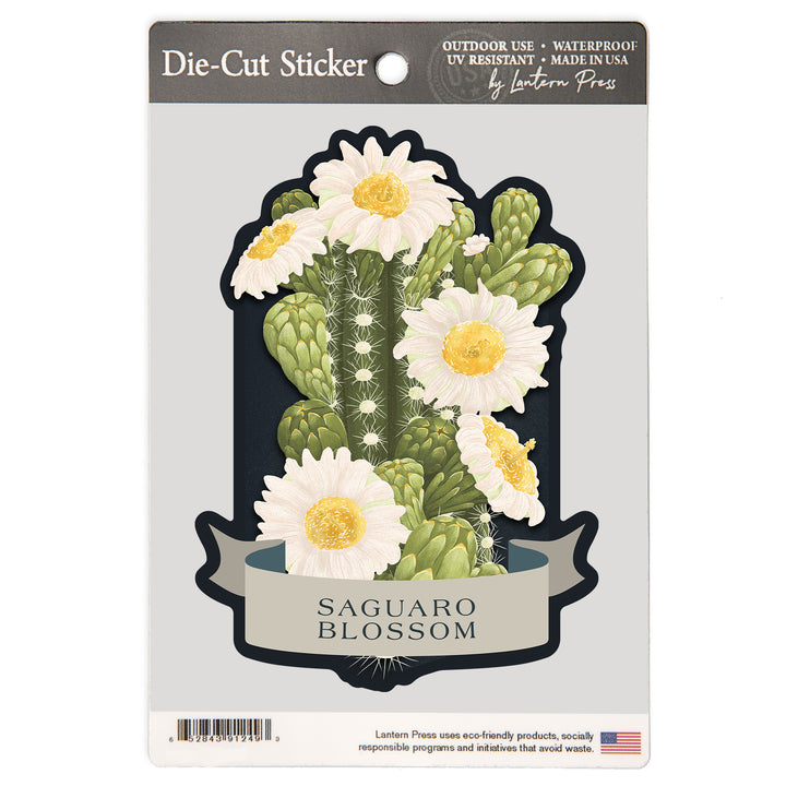 Vintage Flora Noir, Saguaro Blossom, Vinyl Sticker