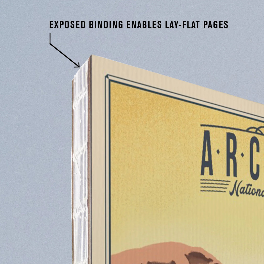 Lined 6x9 Journal, Arches National Park, Utah, Double Arch, Litho, Lay Flat, 193 Pages, FSC paper
