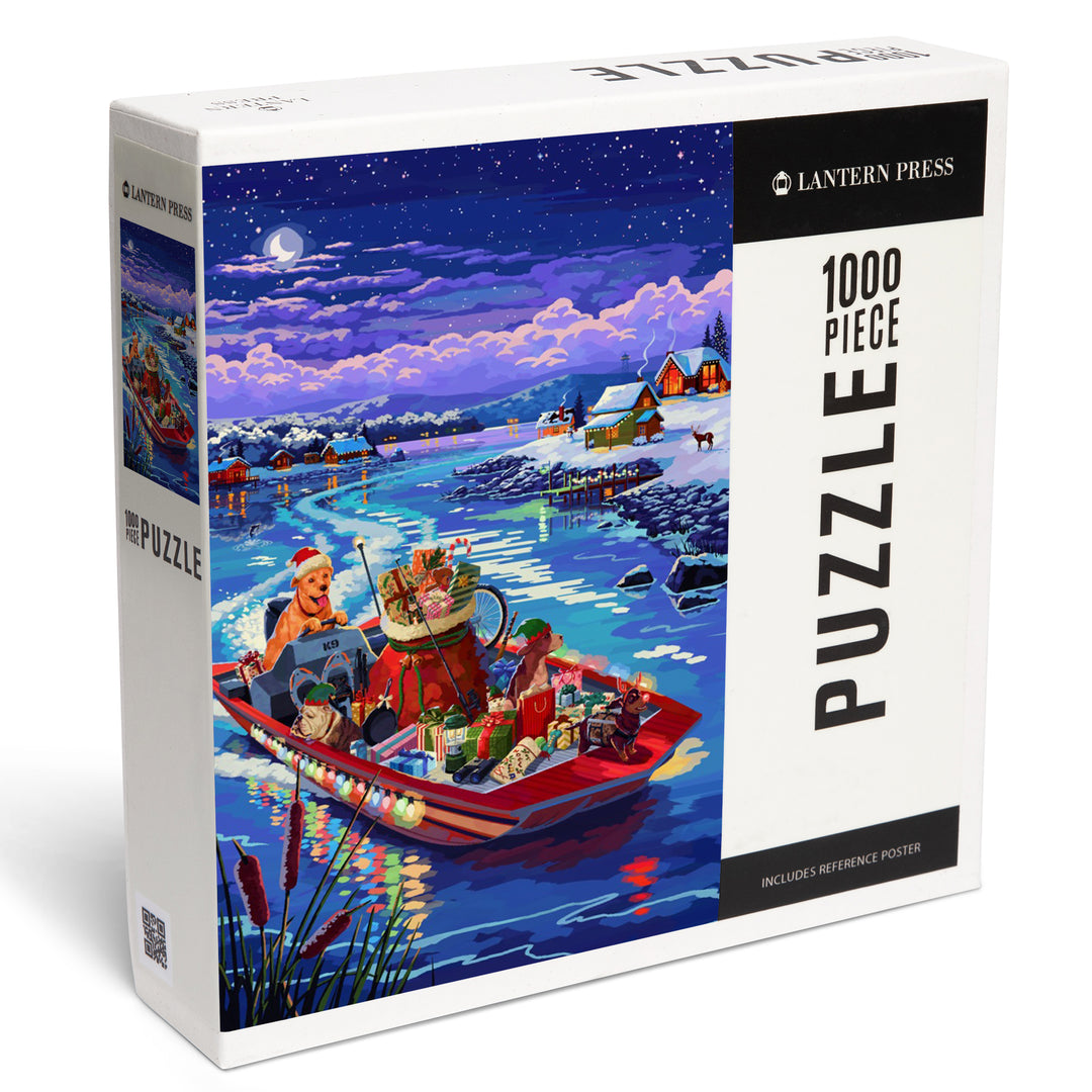 Happy Howlidays, Painterly, Santa Dog and Helpers, Jigsaw Puzzle