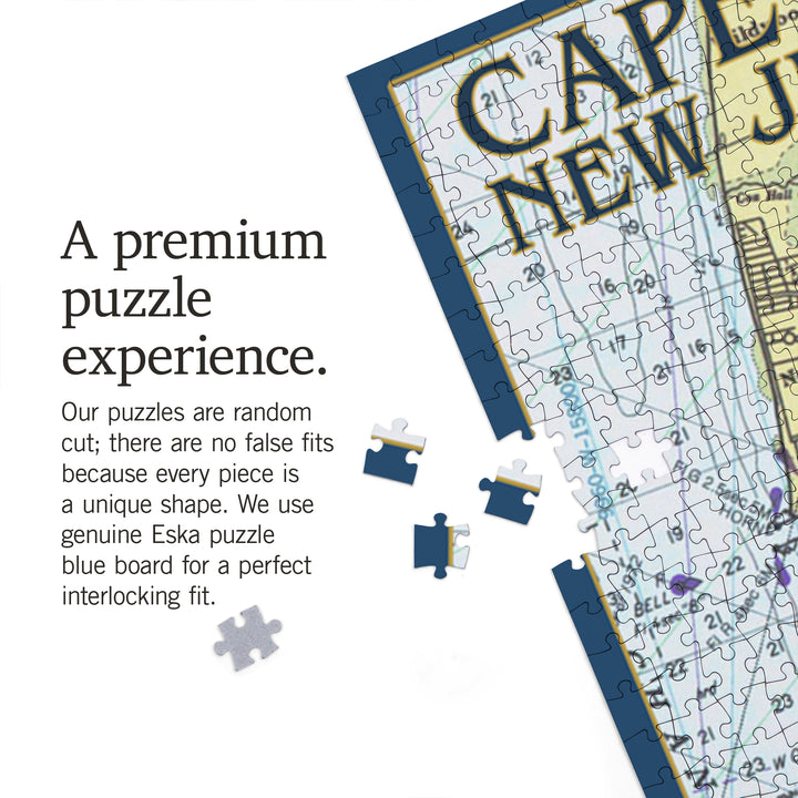 Cape May, New Jersey, Nautical Chart, Jigsaw Puzzle