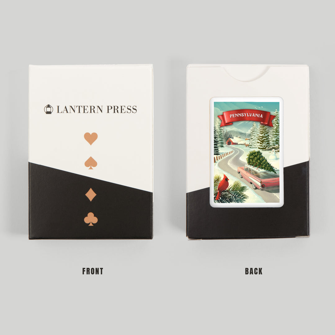 Playing Cards, Pennsylvania, Holiday Tradition, 52 Card Deck with Jokers in Box, Unique Art