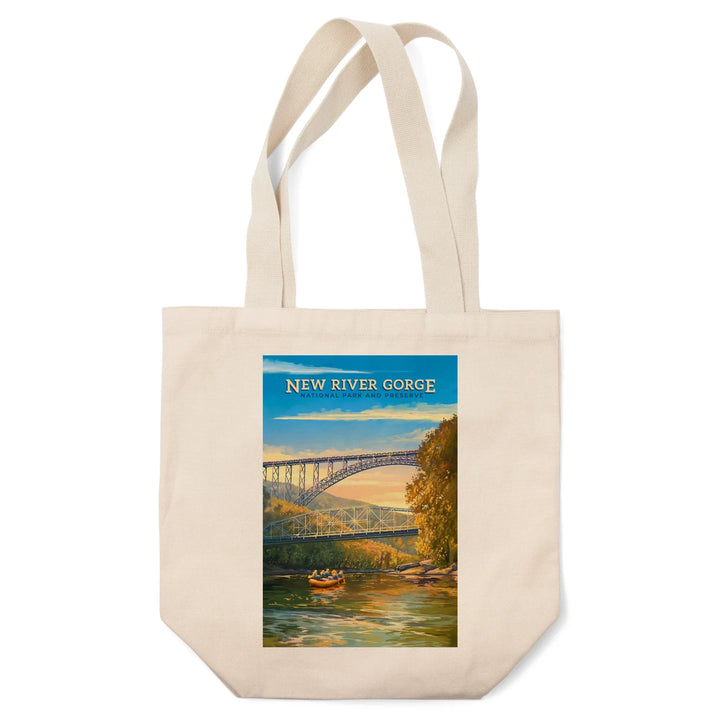 New River Gorge National Park and Preserve, Oil Painting, Tote Bag