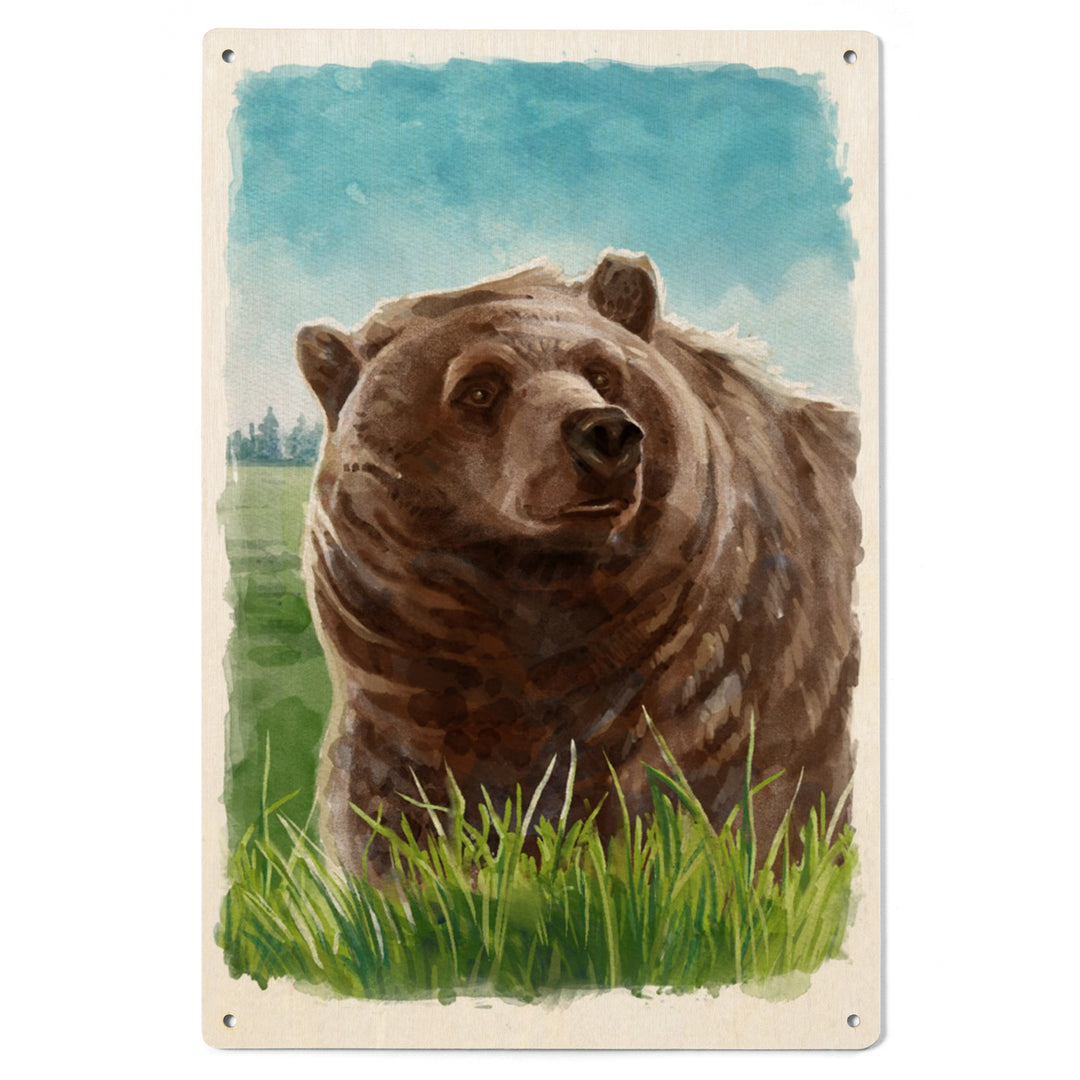 Watercolor Study, Grizzly Bear, Wood Signs and Postcards