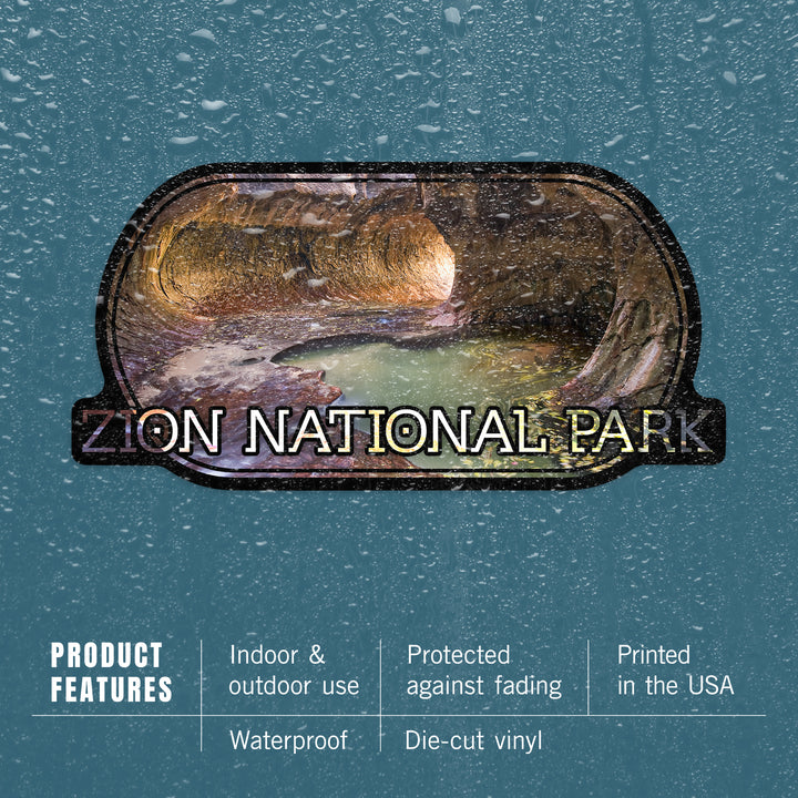 Zion National Park, Utah, The Subway, Contour, Vinyl Sticker