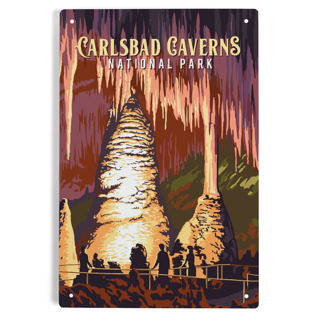 Carlsbad Caverns National Park, New Mexico, Painterly National Park Series, Metal Signs - Lantern Press