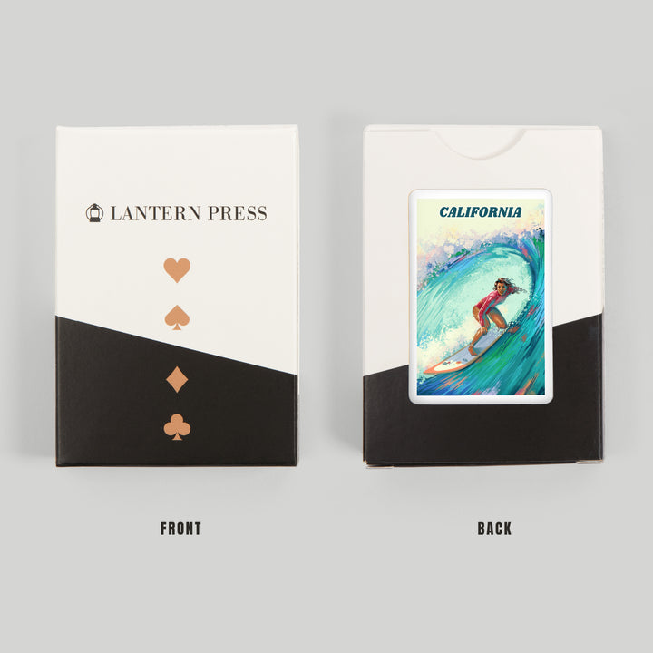 Playing Cards, California, Vitamin Sea, Coastal Series, Surfer Girl, 52 Card Deck with Jokers in Box, Unique Art