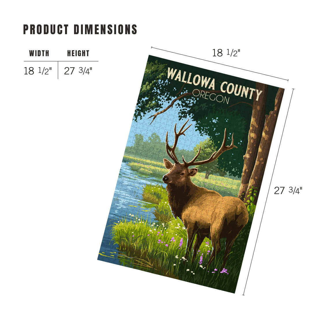 Wallowa County, Oregon, Painterly, Roosevelt Elk, 1000 Piece Jigsaw Puzzle