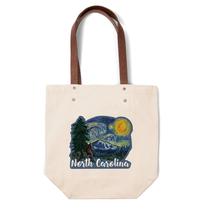 North Carolina, Bigfoot, Starry Night, Contour, Lantern Press Artwork, Accessory Go Bag
