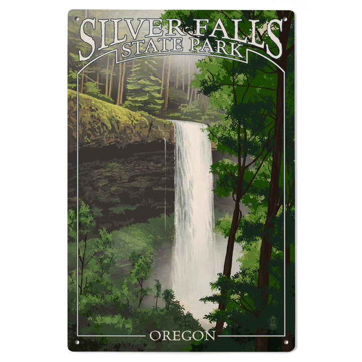 Silver Falls State Park, Oregon, South Falls, Lantern Press Artwork, Wood Signs and Postcards