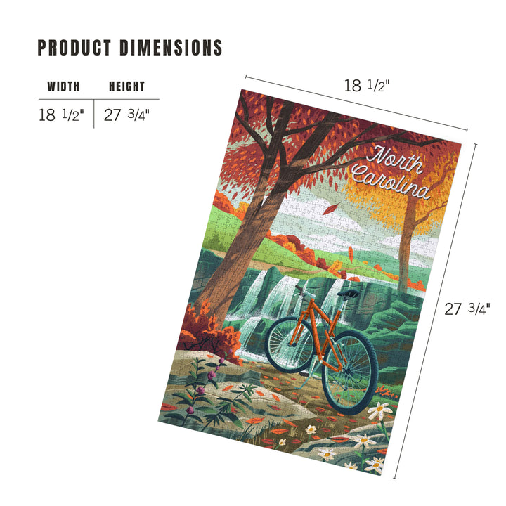 North Carolina, Off To Wonder, Cycling with Hills, 1000 Piece Jigsaw Puzzle