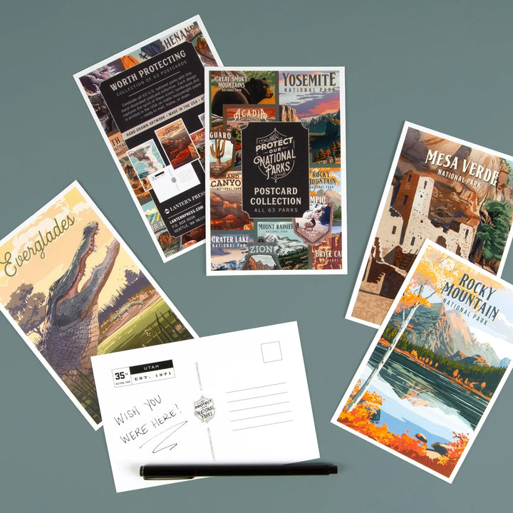 Protect Our National Parks, 63 Postcard Set, Unique Images from each National Park