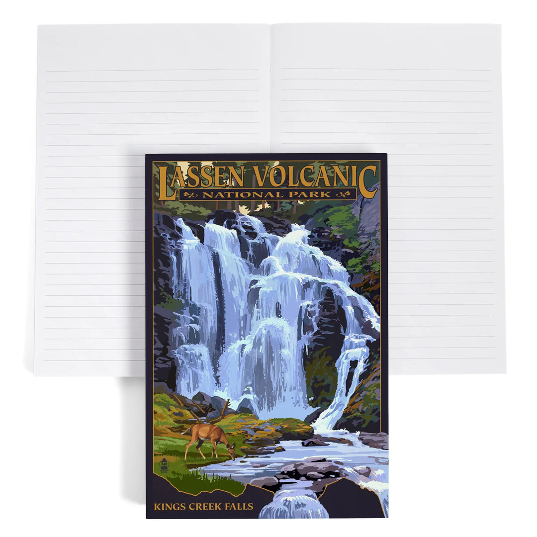 Lined 6x9 Journal, Lassen Volcanic National Park, California, Kings Creek Falls, Lay Flat, 193 Pages, FSC paper