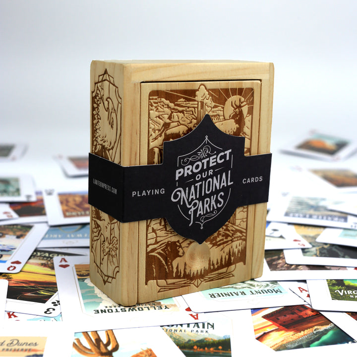 Protect Our National Parks, Premium Playing Cards in Wooden Box