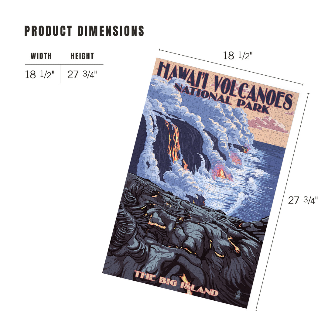 The Big Island, Hawaii, Lava Flow Scene, Jigsaw Puzzle