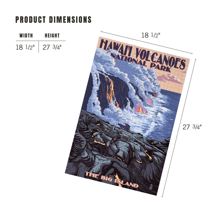 The Big Island, Hawaii, Lava Flow Scene, Jigsaw Puzzle