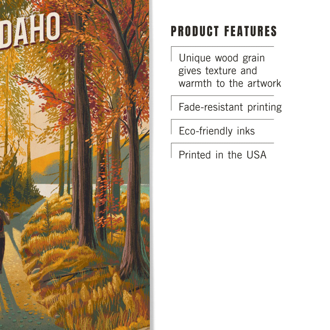 Idaho, Walk In The Woods, Day Hike, Wood Signs and Postcards - Lantern Press