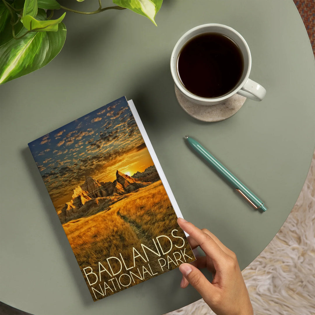 Lined 6x9 Journal, Badlands National Park, South Dakota, Sunset, Lay Flat, 193 Pages, FSC paper