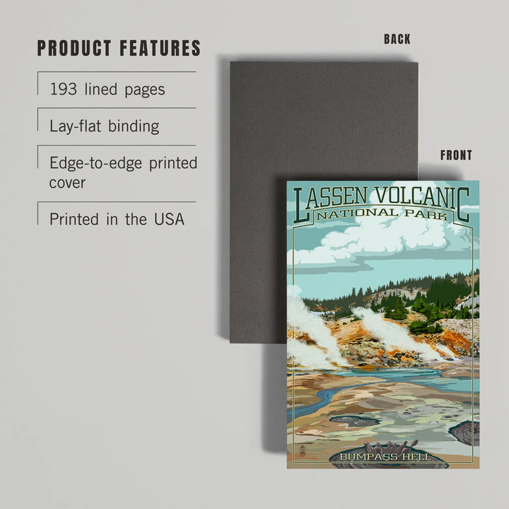 Lined 6x9 Journal, Lassen Volcanic National Park, California, Bumpass Hell Scene, Lay Flat, 193 Pages, FSC paper