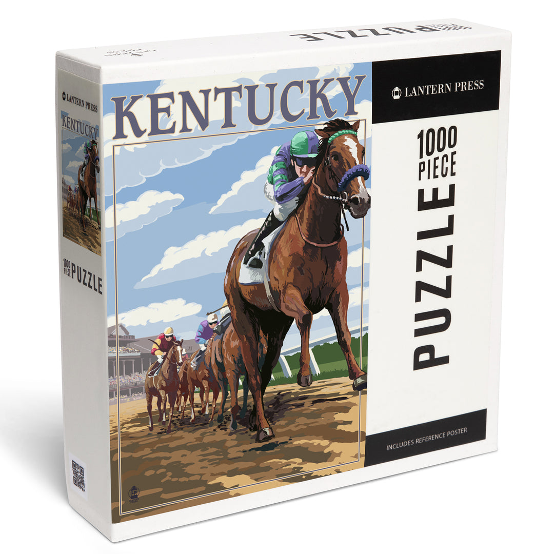 Kentucky, Horse Racing Track Scene, Jigsaw Puzzle
