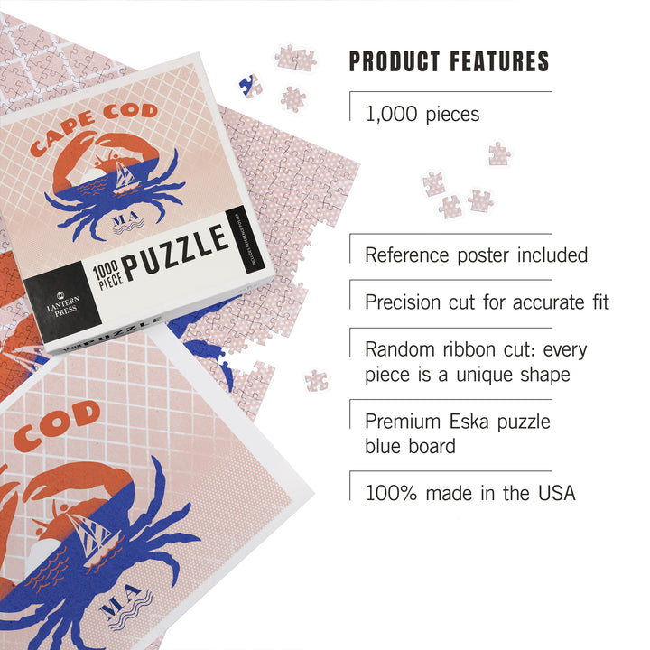 Cape Cod, Massachusetts, Dockside Series, Crab, 1000 Piece Jigsaw Puzzle