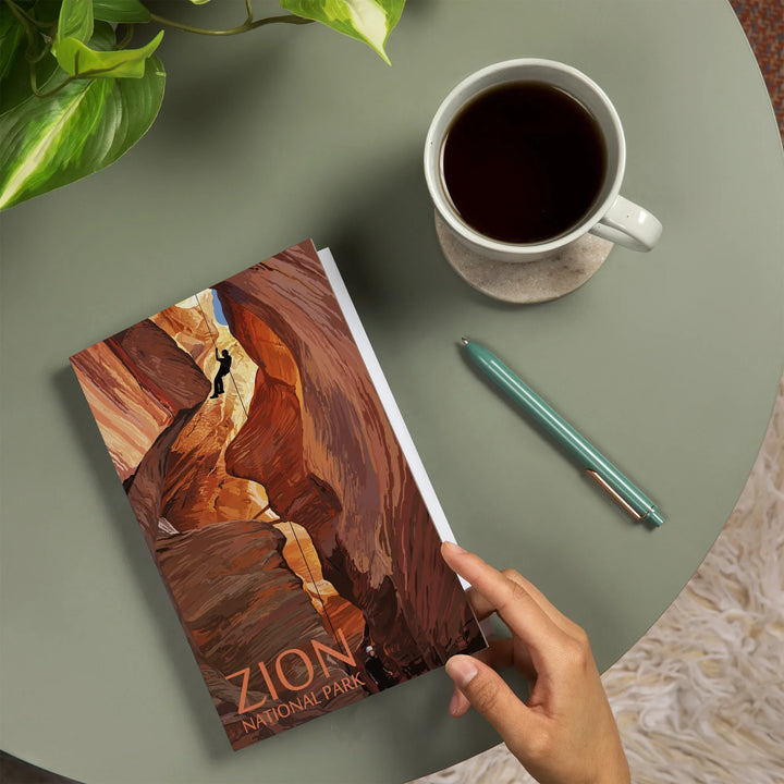 Lined 6x9 Journal, Zion National Park, Canyoneering Scene, Lay Flat, 193 Pages, FSC paper