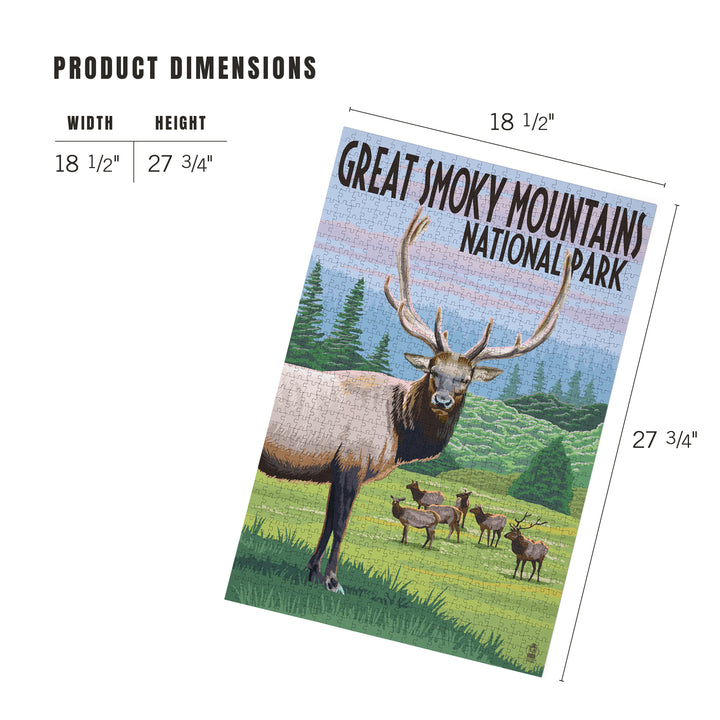 Great Smoky Mountains National Park, Elk Herd, Jigsaw Puzzle