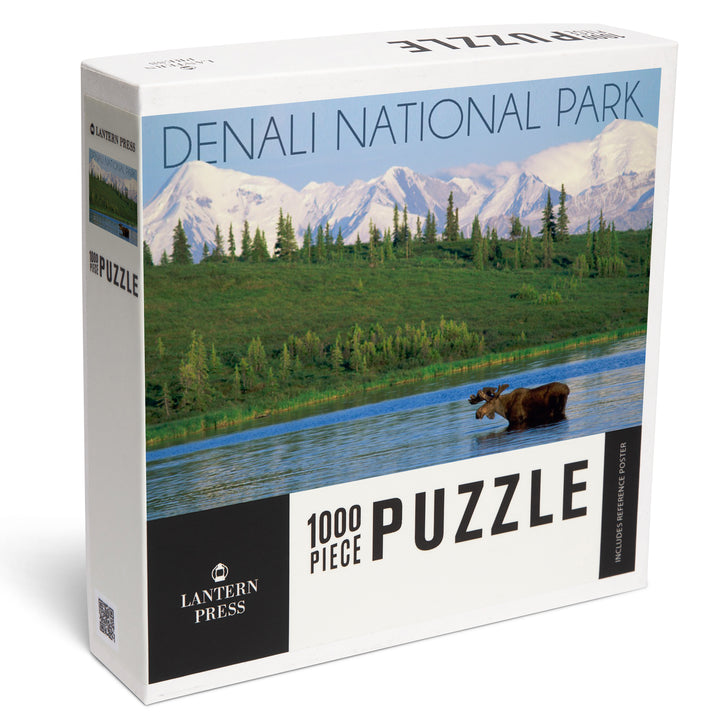 Denali National Park, Alaska, Moose and Water, Jigsaw Puzzle