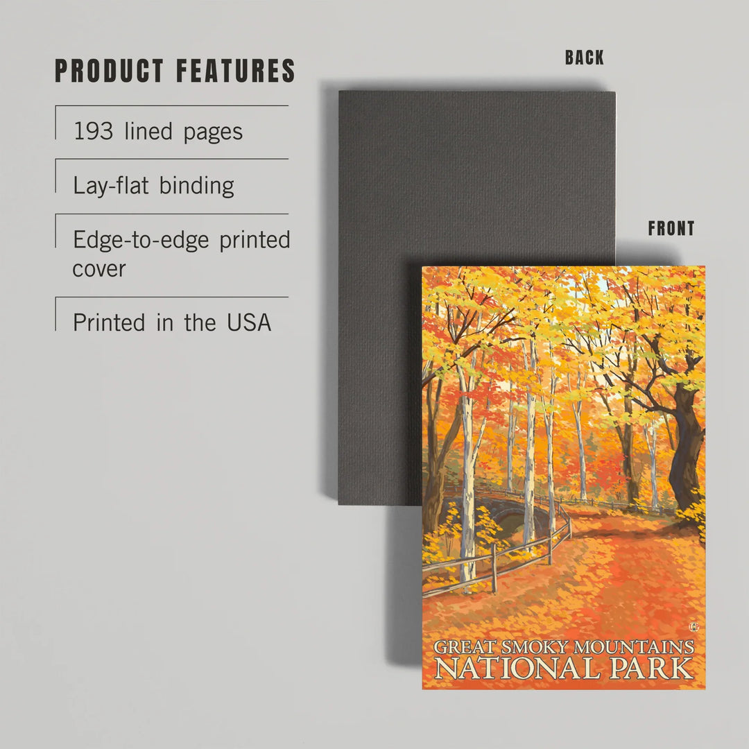 Lined 6x9 Journal, Great Smoky Mountains National Park, Tennessee, Fall Colors, Lay Flat, 193 Pages, FSC paper