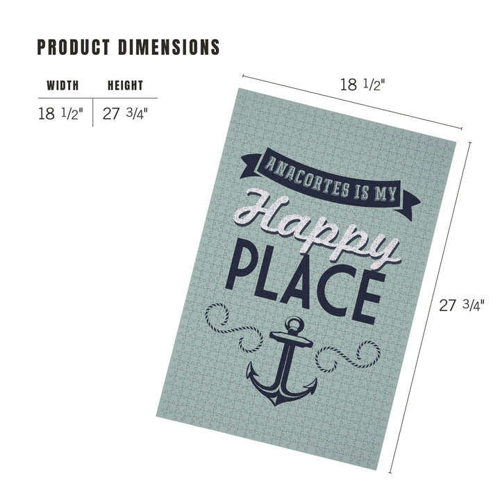 Anacortes, Washington, My Happy Place, 1000 Piece Jigsaw Puzzle