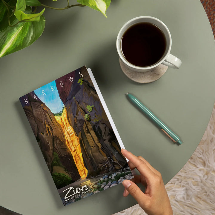 Lined 6x9 Journal, Zion National Park, Utah, Narrows, Oil Painting, Lay Flat, 193 Pages, FSC paper