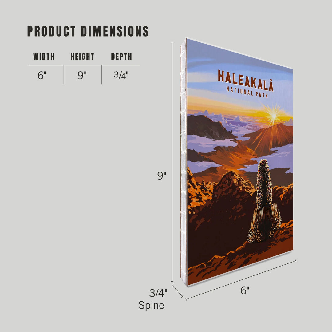 Lined 6x9 Journal, Haleakalā National Park, Hawaii, Painterly National Park Series, Lay Flat, 193 Pages, FSC paper