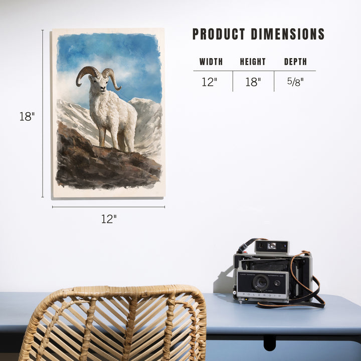 Watercolor Study, Dall Sheep, Wood Signs and Postcards