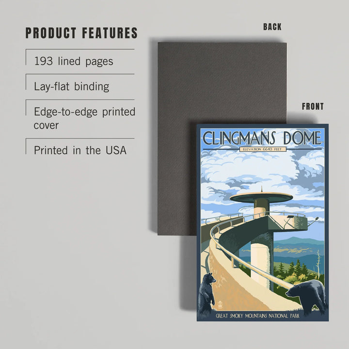 Lined 6x9 Journal, Great Smoky Mountains National Park, Tennessee, Clingmans Dome, Lay Flat, 193 Pages, FSC paper