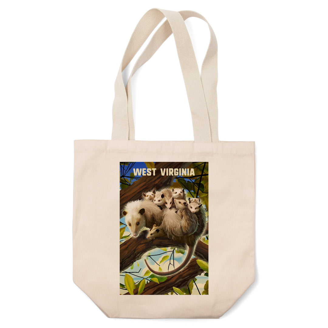 West Virginia, Possum with Babies, Tote Bag