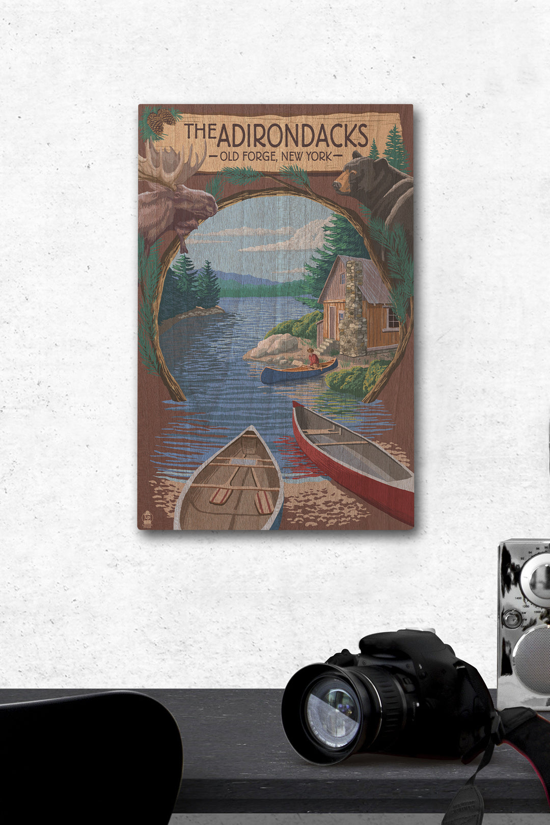 Old Forge, New York, The Adirondacks Scene, Lantern Press Artwork, Wood Signs and Postcards