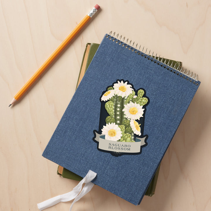 Vintage Flora Noir, Saguaro Blossom, Vinyl Sticker
