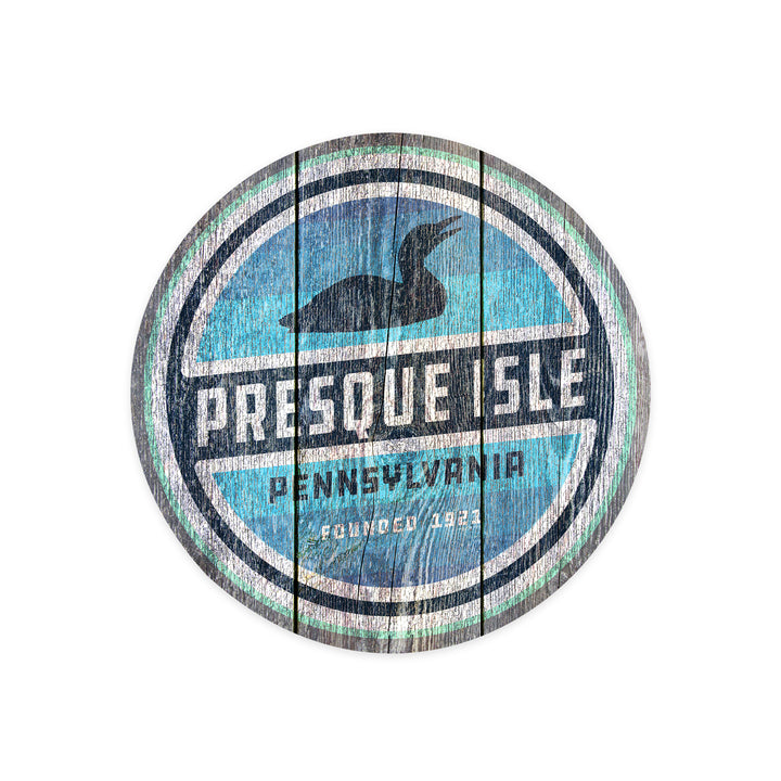 Presque Isle, Pennsylvania, Rustic Loon, Contour, Vinyl Sticker