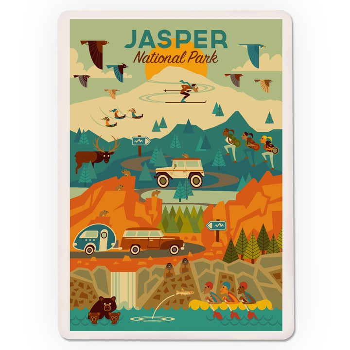 Playing Cards, Jasper National Park, Canada, Geometric, 52 Card Deck with Jokers in Box, Unique Art