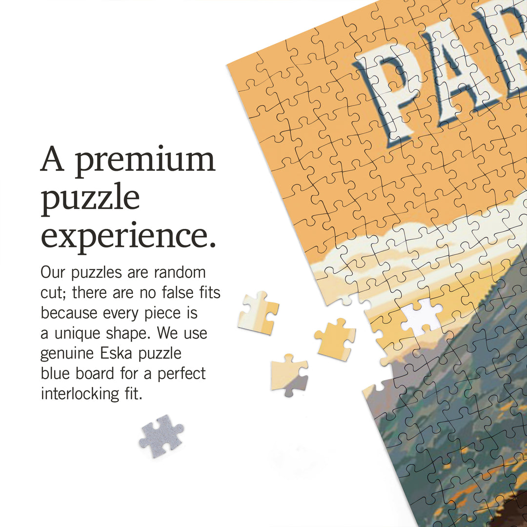 Park City, Utah, Painterly, Moose, 1000 Piece Jigsaw Puzzle