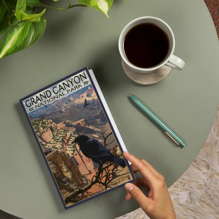 Lined 6x9 Journal, Grand Canyon National Park, Arizona, Ravens at South Rim, Lay Flat, 193 Pages, FSC paper