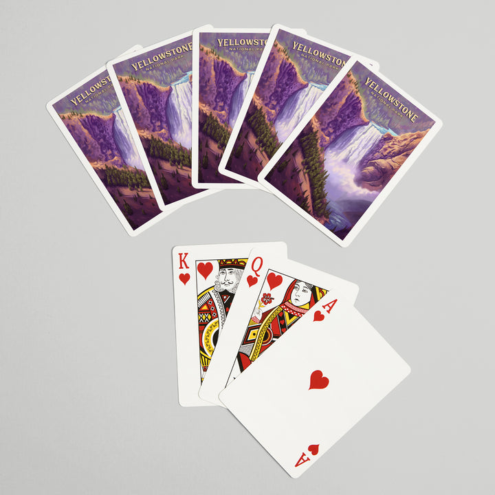 Playing Cards, Yellowstone National Park, Wyoming, Oil Painting, Yellowstone Falls, 52 Card Deck with Jokers in Box, Unique Art